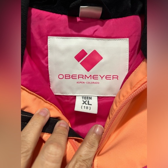 Obermeyer Girls XL Reese Insulated Snow Jacket Ski Snowboard NWT Pink Orange - Picture 4 of 16